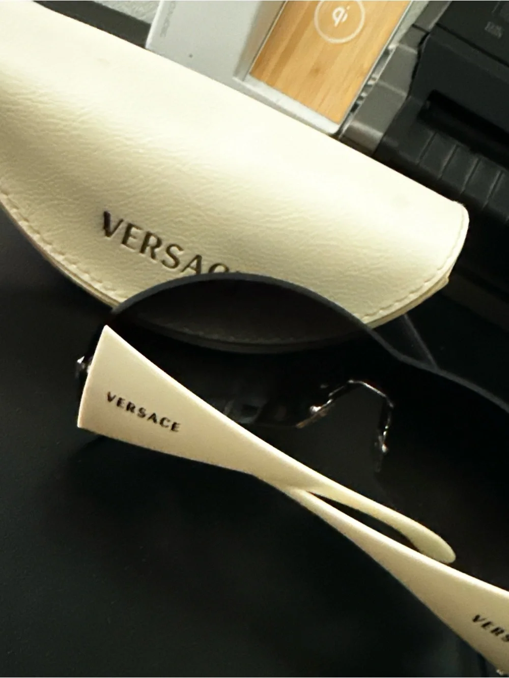 Versace womens Shield Sunglasses in White and Gray
